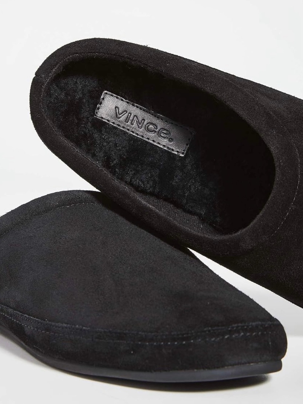 Vince Men's Howell Leather Black Slippers Size 11M